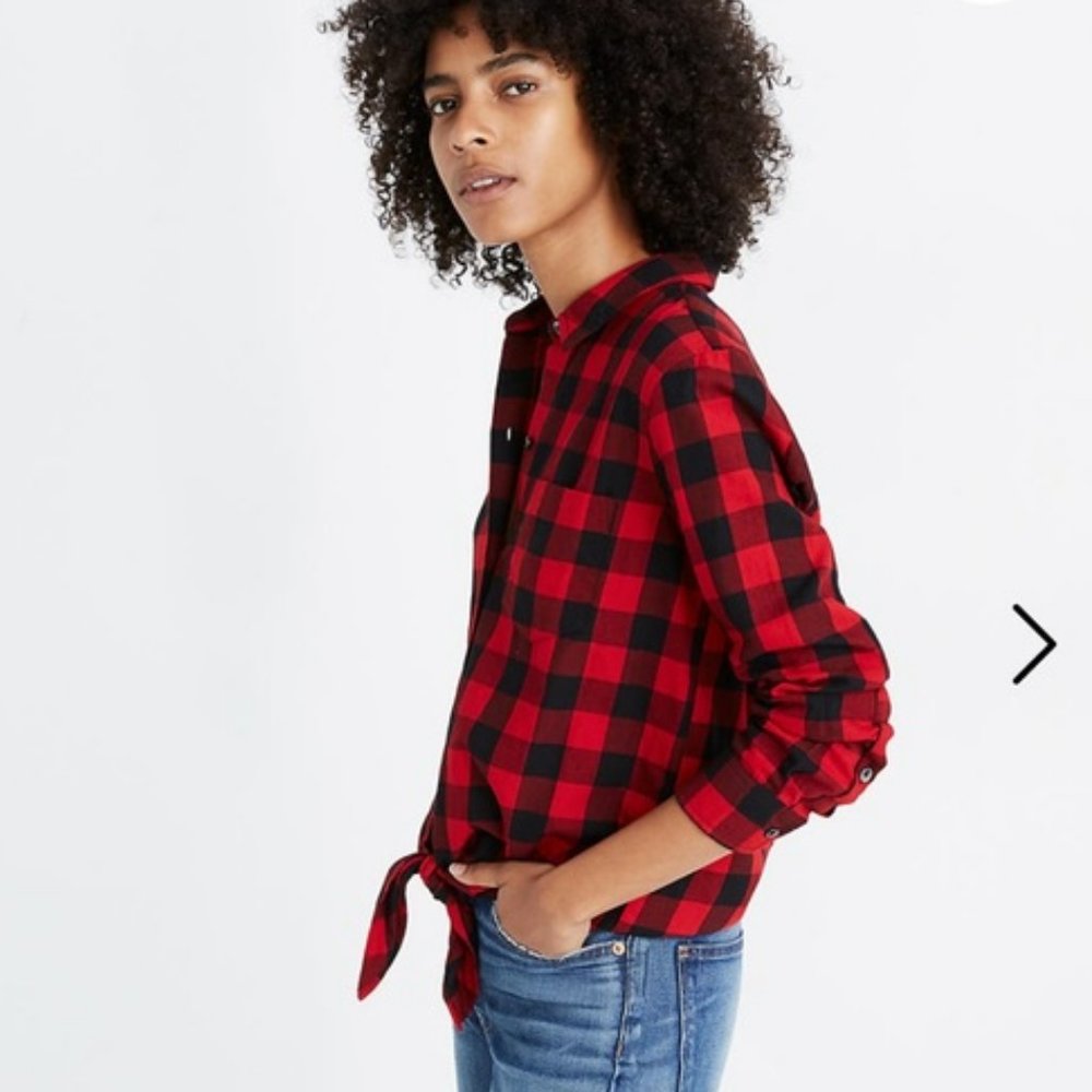 EUC Madewell Buffalo Check Button Up